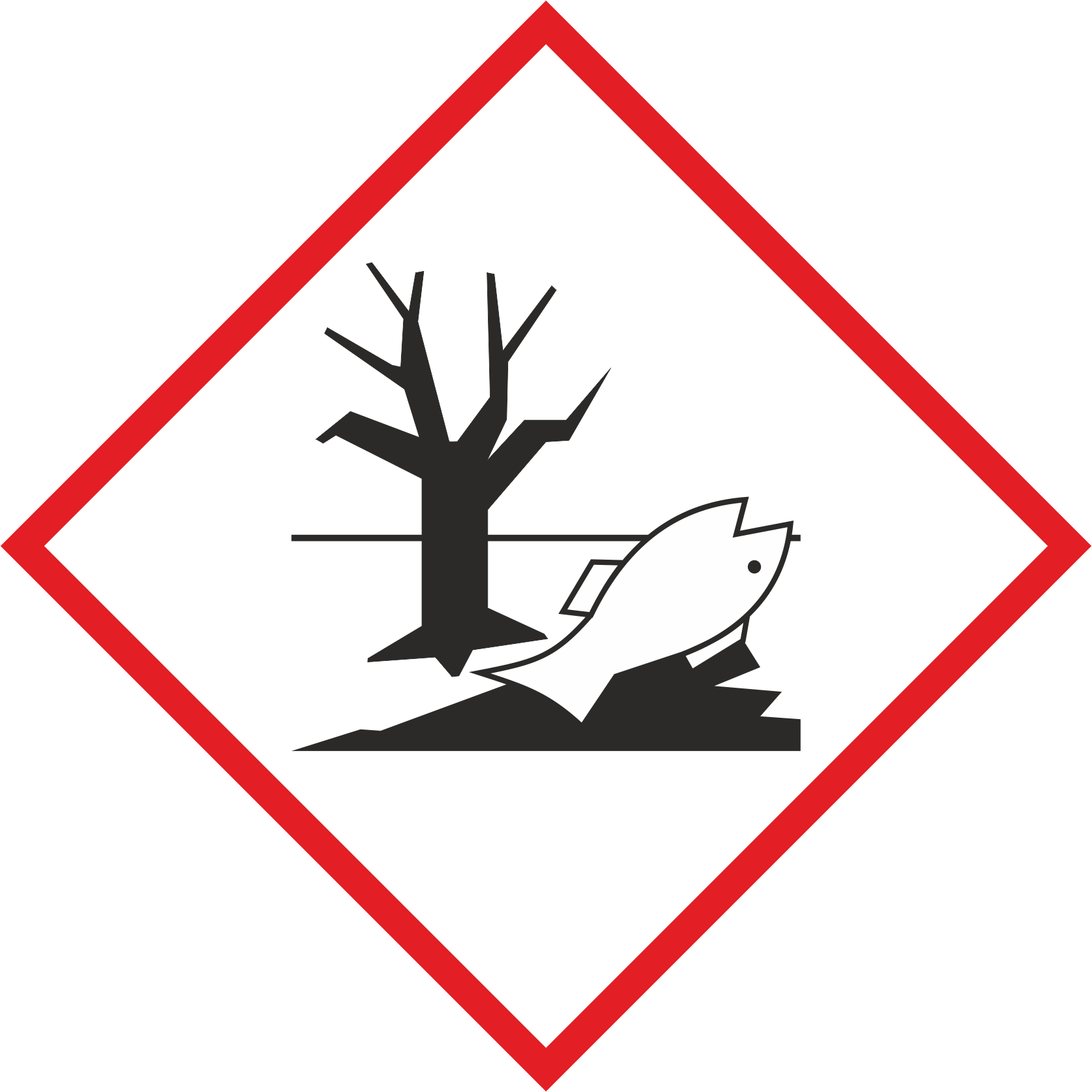 GHS-Symbol 09 Umwelt umweltgefährdend Schild 29x29cm Gefahrenstoffe Warnschild 